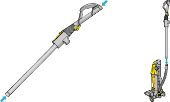 diagram showing how to fit wand into hose