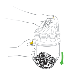 diagram showing how to separate bin from cyclone top