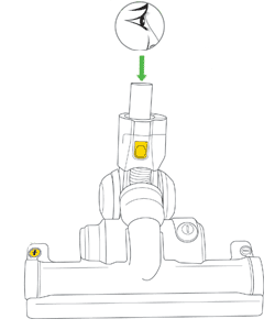 diagram showing how to check the power floor tool for blockages