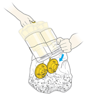 diagram showing how to empty bin