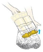 diagram showing how to close bin