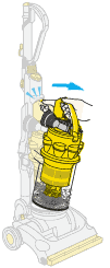 diagram showing how to remove bin and cyclone top