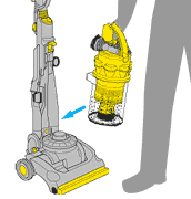 diagram showing how to replace the bin and cyclone top