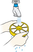 diagram showing how to wash filter