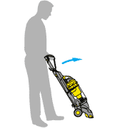 diagram showing how to stand machine upright
