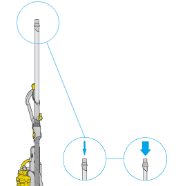 diagram showing weak and strong suction from wand