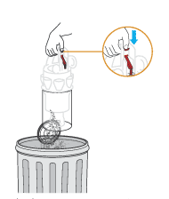 diagram showing how to empty bin