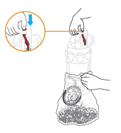 diagram showing how to empty bin