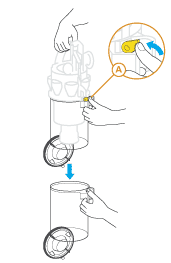 diagram showing how to remove bin from cyclone top