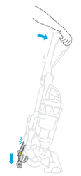 diagram showing how to stand machine upright