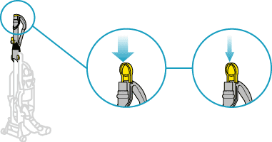 diagram showing how to check suction from wand