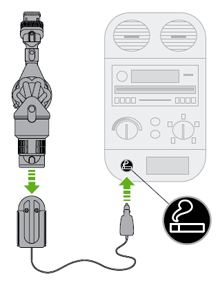diagram showing machine being fitted into 12v charger