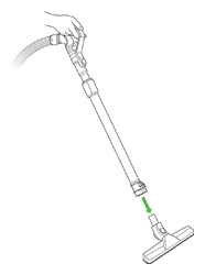 diagram showing how to attach hard floor tool