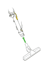 diagram showing how to attach hard floor tool
