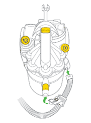 diagram showing how to attach hose