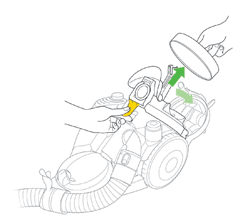diagram showing how to remove the filter 