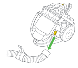 diagram showing how to remove the hose
