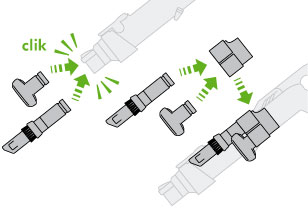 diagram showing how to attach the tools to the machine