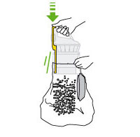 diagram showing how to empty bin