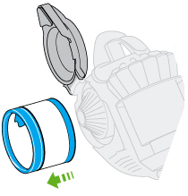 diagram showing how to remove filter A