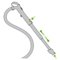diagram showing how to test the suction from the wand