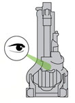 diagram showing how to check hose inlet for blockages