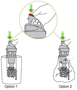 diagram showing how to empty bin