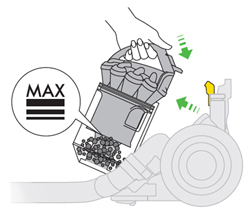 diagram showing how to remove the clear bin