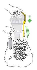 diagram showing how to empty bin