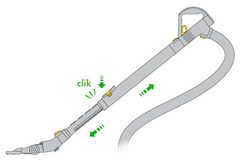 diagram showing how to correctly extend the extension tube