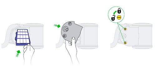 diagram howing how to refit the post filter