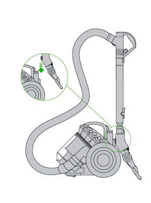 diagram showing how to store the Dyson vacuum