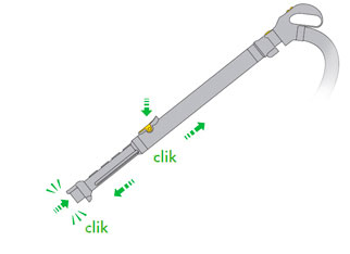 diagram showing where to test suction from wand