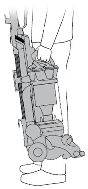 diagram showing how to carry your Dyson vacuum