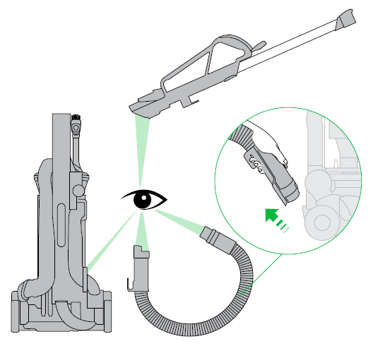 diagram showing how to check hose for blockages