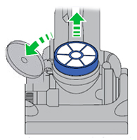 diagram showing how to remove filter B from the housing