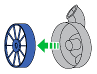 diagram showing how to remove filter A from the housing