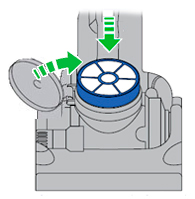 diagram showing how to replace filter B
