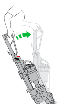 diagram showing how to stand machine upright