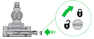 diagram showing how to check the motorised floor tool for blockages