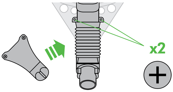 diagram showing how to secure the internal hose